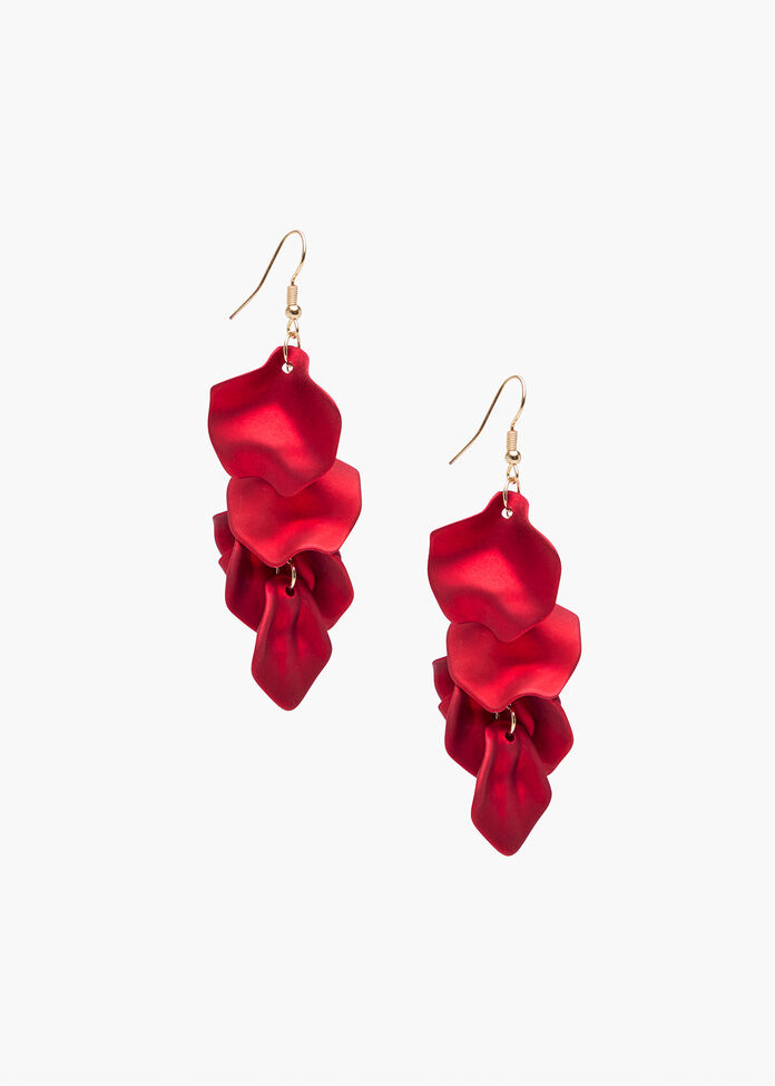 Petal Drop Earrings Red, , hi-res