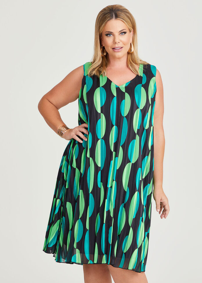 Shop Plus Size Adele Pleated Swing Dress in Multi | Taking Shape AU