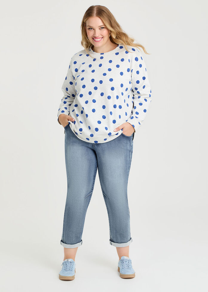 Printed Boyfriend Tunic Sweat, , hi-res