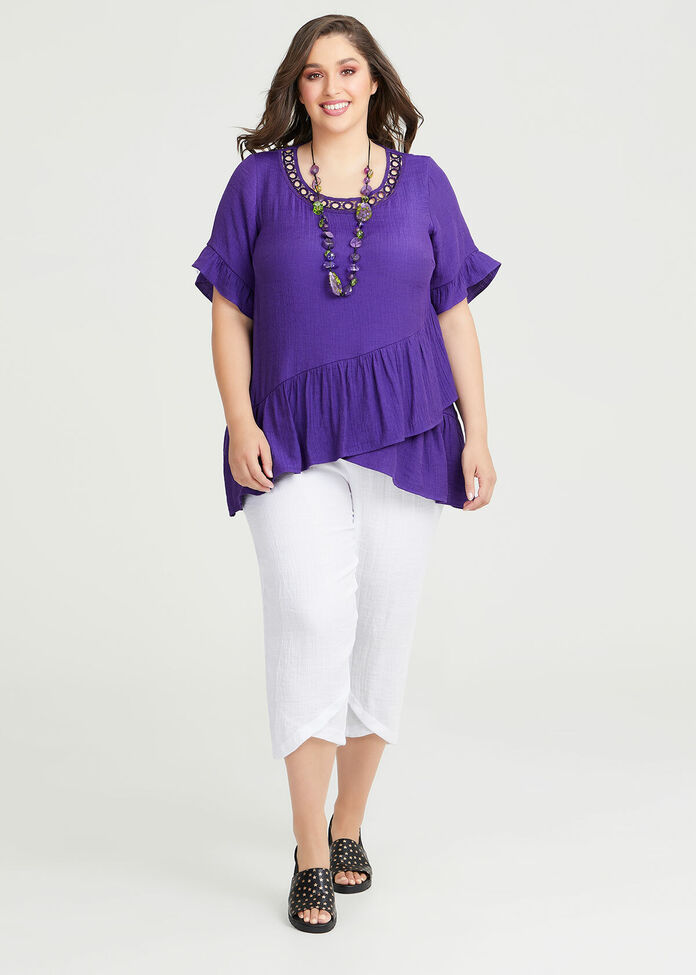 Lace Neck Natural Tunic, , hi-res