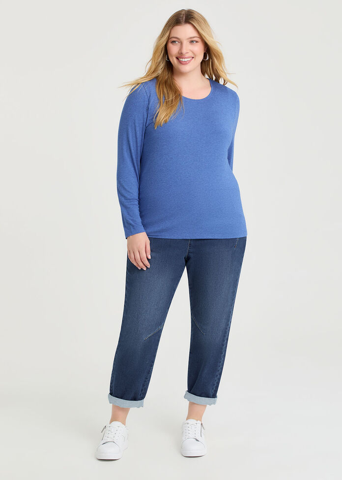 Australian Wool Modal Crew Neck Top, , hi-res