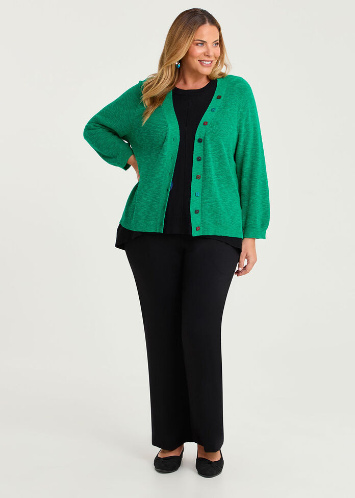 Haven V-neck Cotton Linen Cardigan, , hi-res