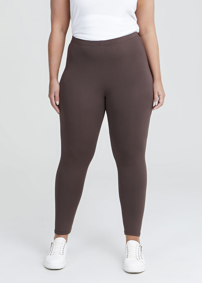 Shop Plus Size Bamboo Breezy 7/8 Legging in Brown | Sizes 12-30 ...