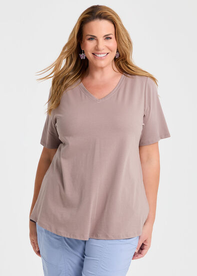 Plus Size Organic Cotton V-neck T-shirt