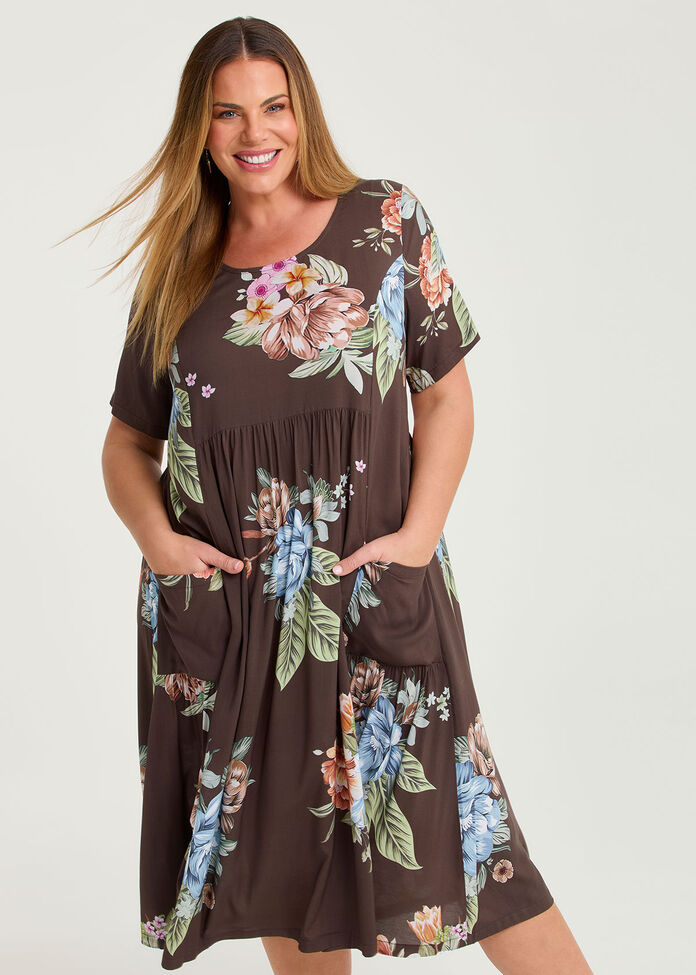 Natural Pocket Midi Dress, , hi-res