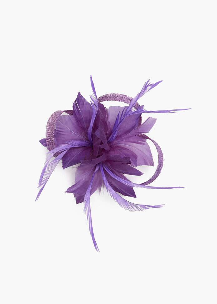 Feather Fascinator & Brooch, , hi-res
