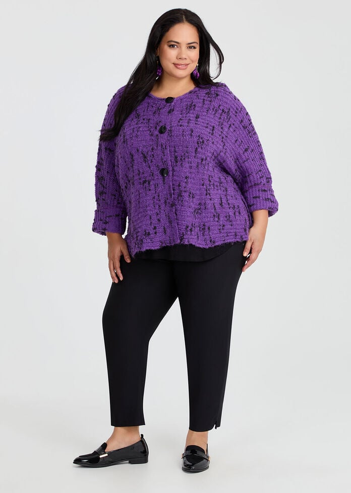 Wool Blend Slub Cardigan, , hi-res
