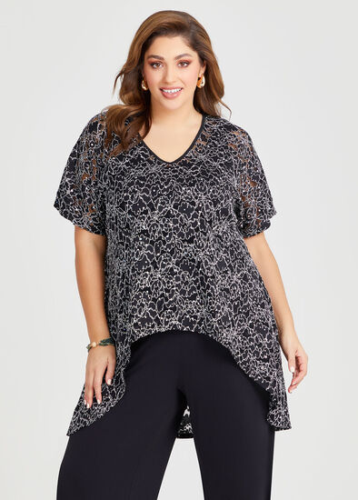 Plus Size Giselle Sequin Lace Top