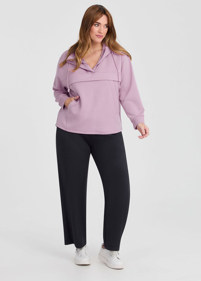 Modal Half Zip Hoodie, , hi-res