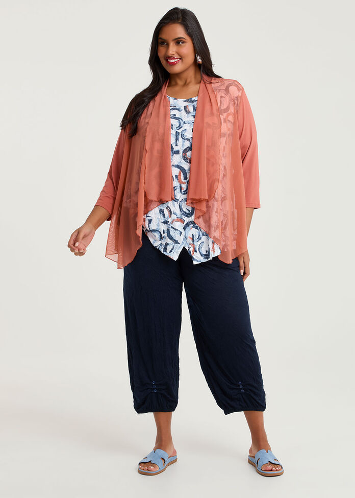 Drape Mesh & Natural Cardigan, , hi-res