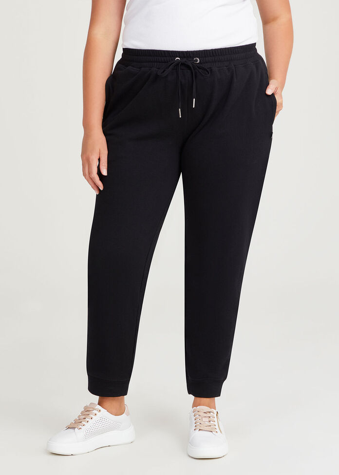 Shop Plus Size Taper Leg Trackpant, Black Taking Shape AU