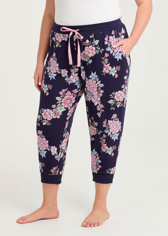 Bamboo Soft Bloom Pyjama 3/4 Pant, , hi-res