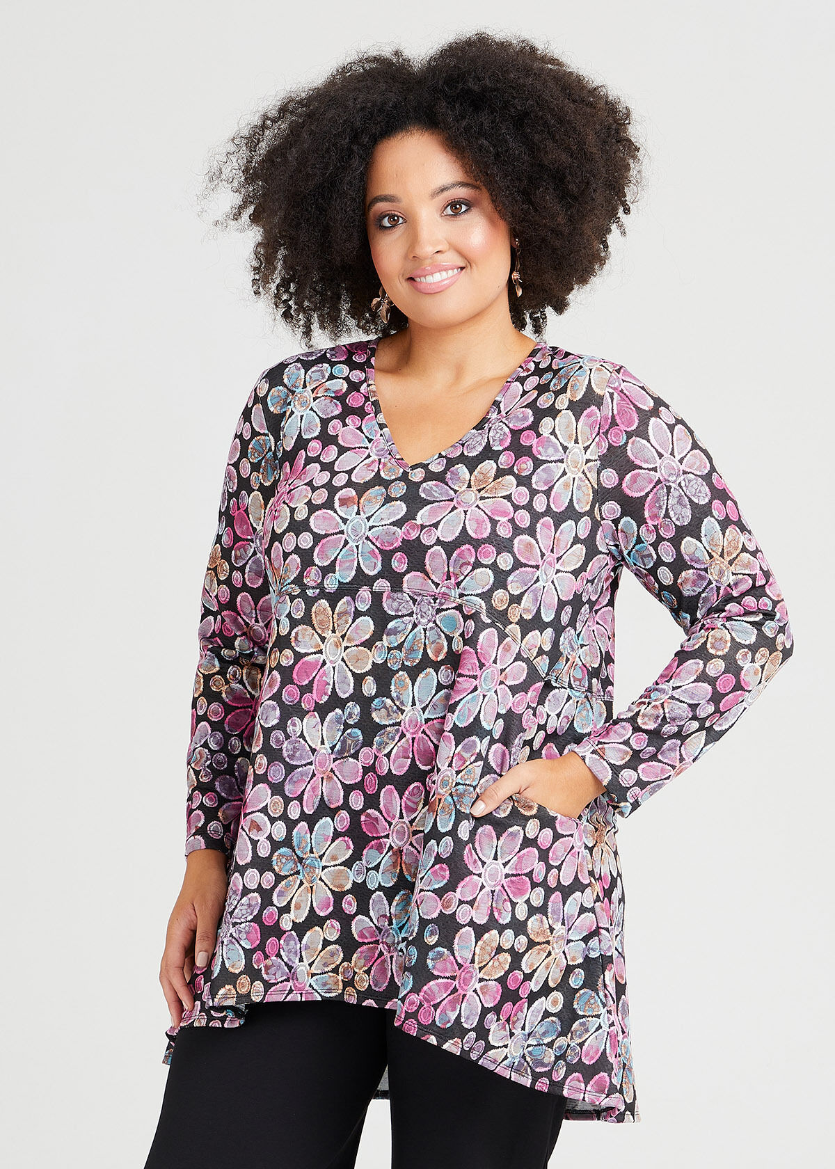 Plus Size Floral Print Tops | Taking 