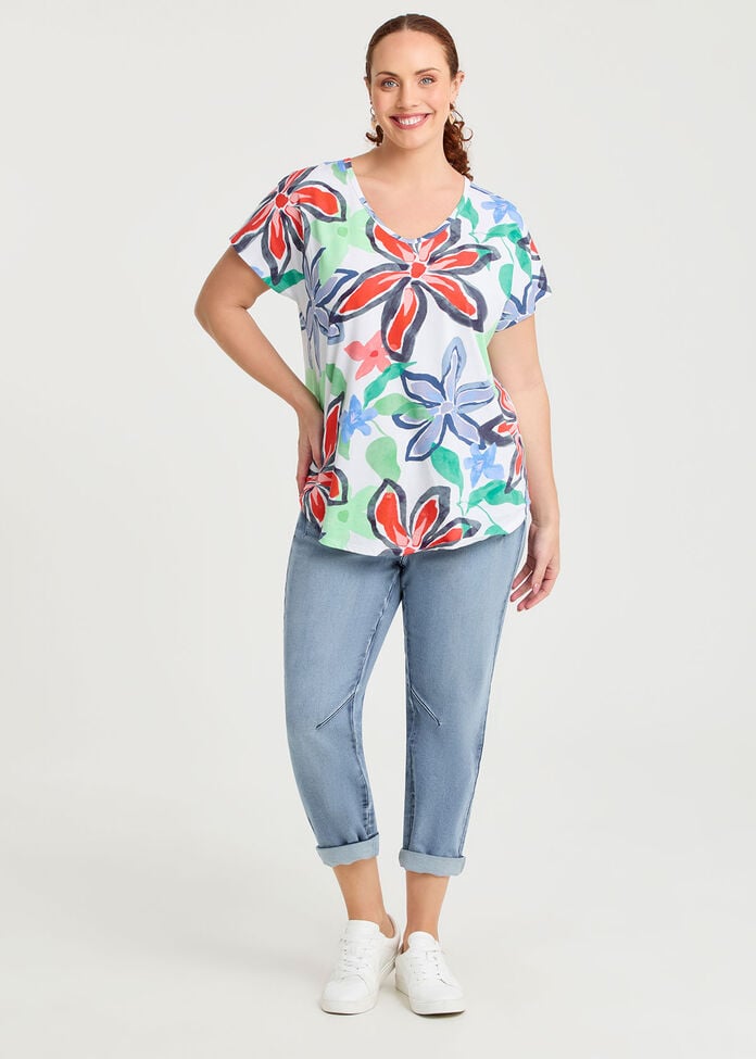 Cotton Flower Impact T-shirt, , hi-res