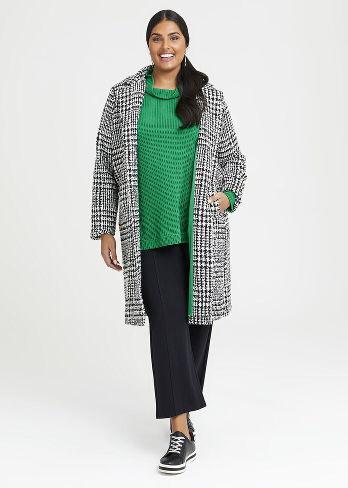 Shop Plus Size Texture Cowl Neck Ticking Top in Green | Sizes 12-30 ...