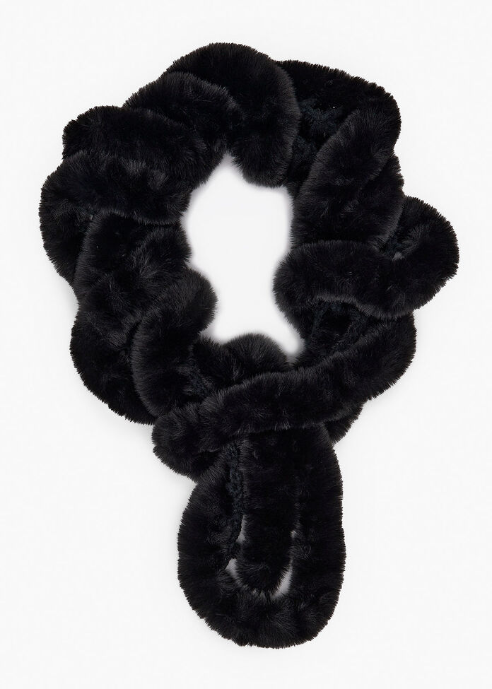 Faux Fur Twist Scarf, , hi-res