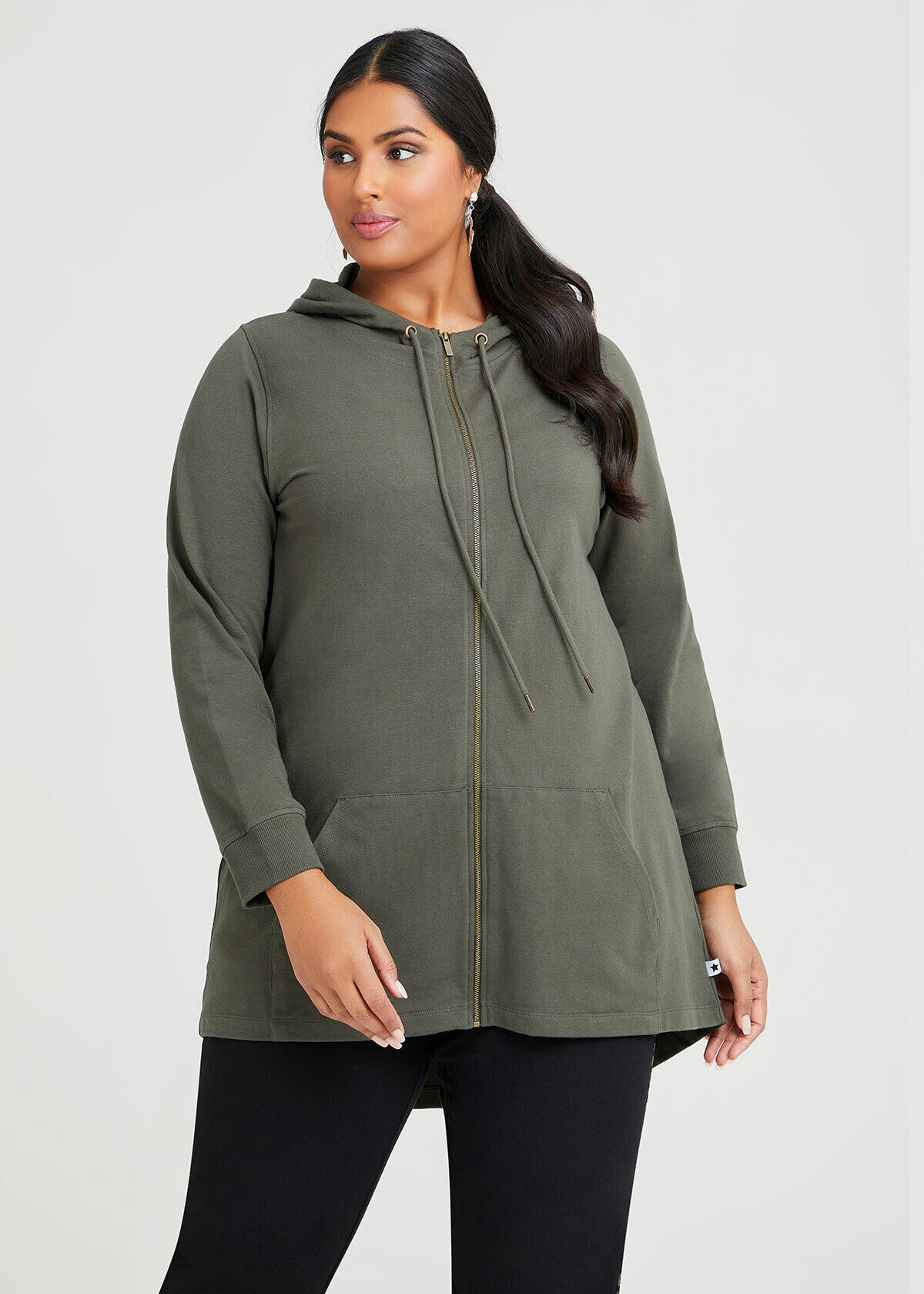 Cotton Hooded Zip Through Jacket