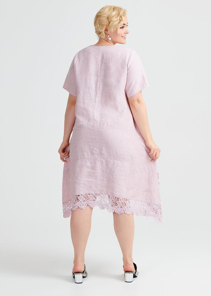 Linen Lace Dress, , hi-res