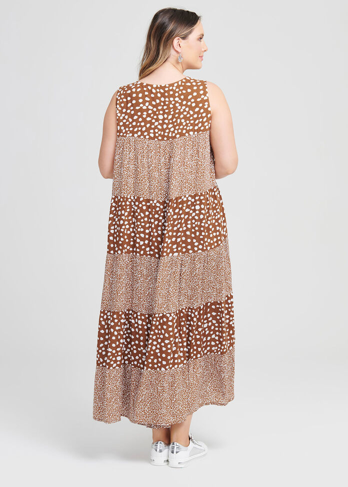Natural Leopard Mix Dress, , hi-res