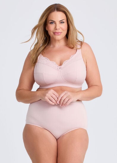 Plus Size Wirefree Cotton Support Lace Bra