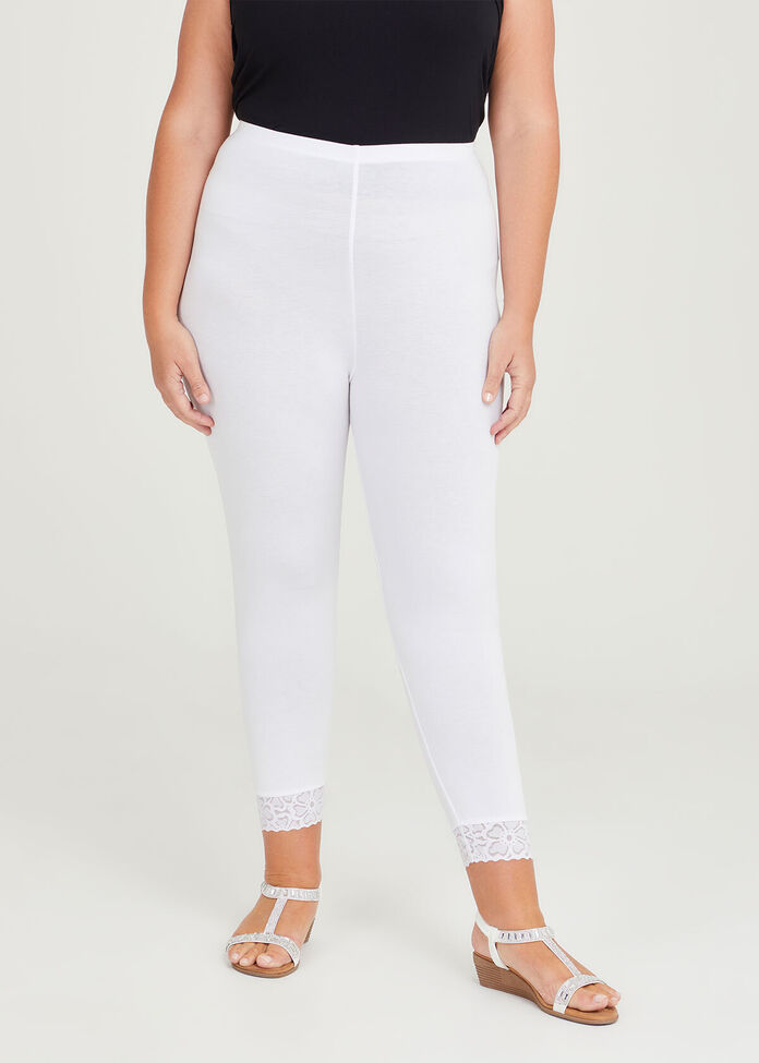 Shop Plus Size Bamboo Essential Lace Legging in White