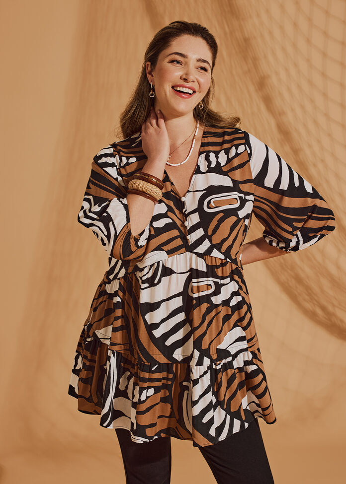 Natural Tribal Print Tunic, , hi-res