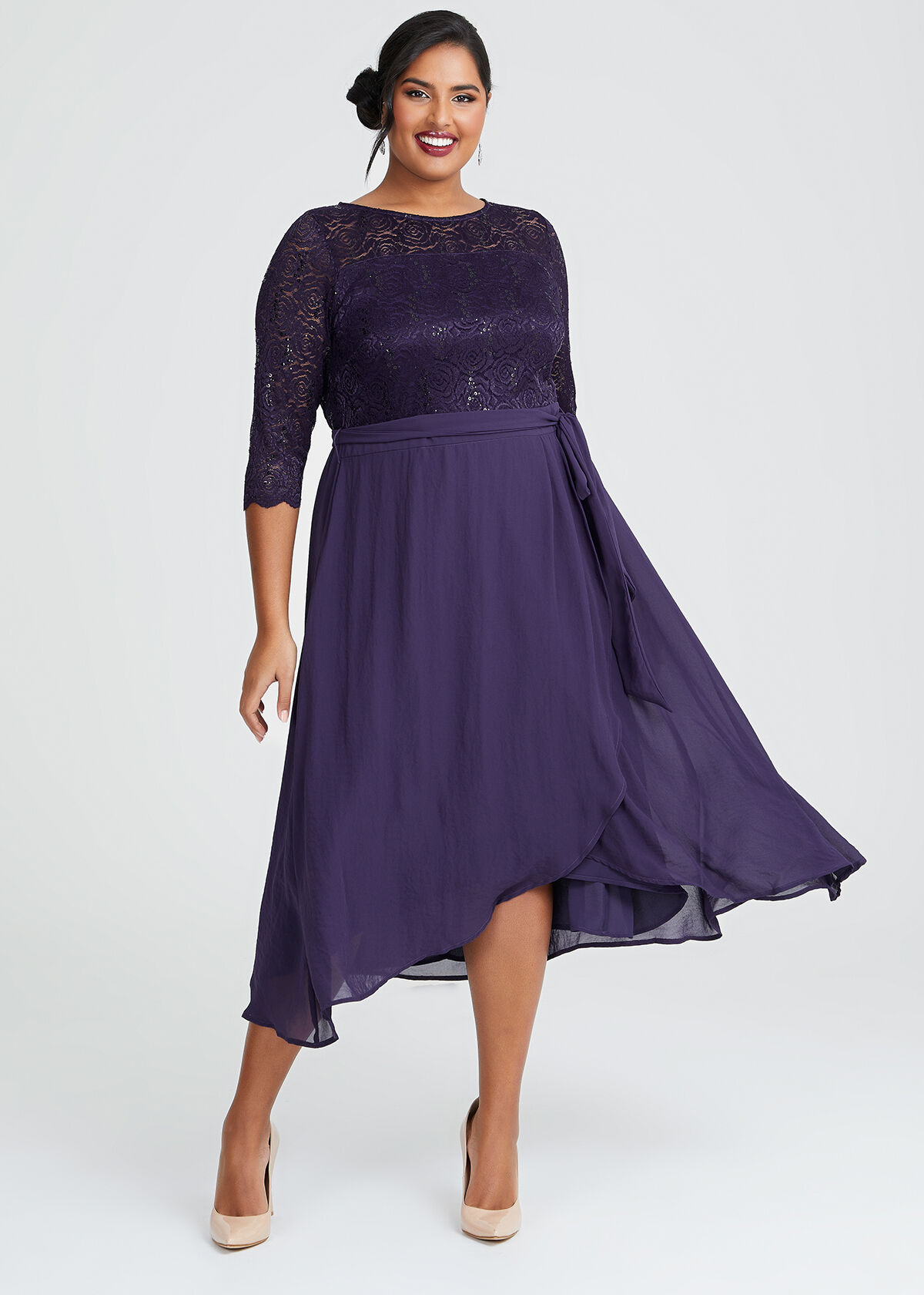 Plus size lace hotsell high low dress