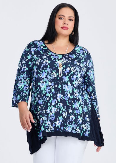 Plus Size Crushed Print Top