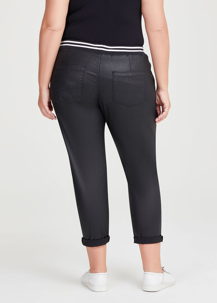 Shop Plus Size Coated Denim Pull On Jogger, Black Taking Shape AU