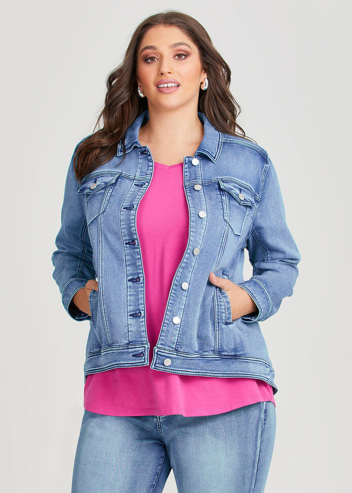 Shop Plus Size The Best Fit Denim Jacket in Blue | Sizes 12-30 | Taking ...