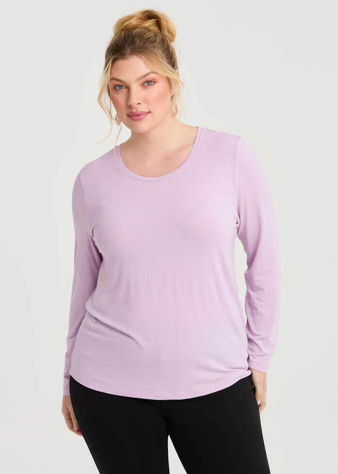 Australian Wool Modal Crew Neck Top, , hi-res