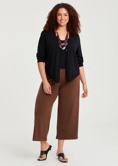 Plus Size Pull On Crop Culotte