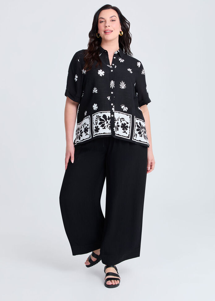 Natural Border Print Shirt, , hi-res