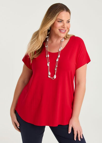 Plus Size Natural Round Neck Everyday T-shirt