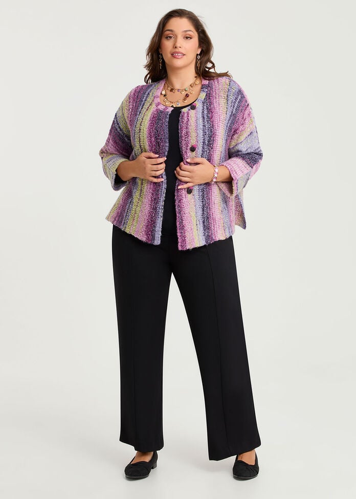 Wool Blend Ombre Knit Cardigan, , hi-res