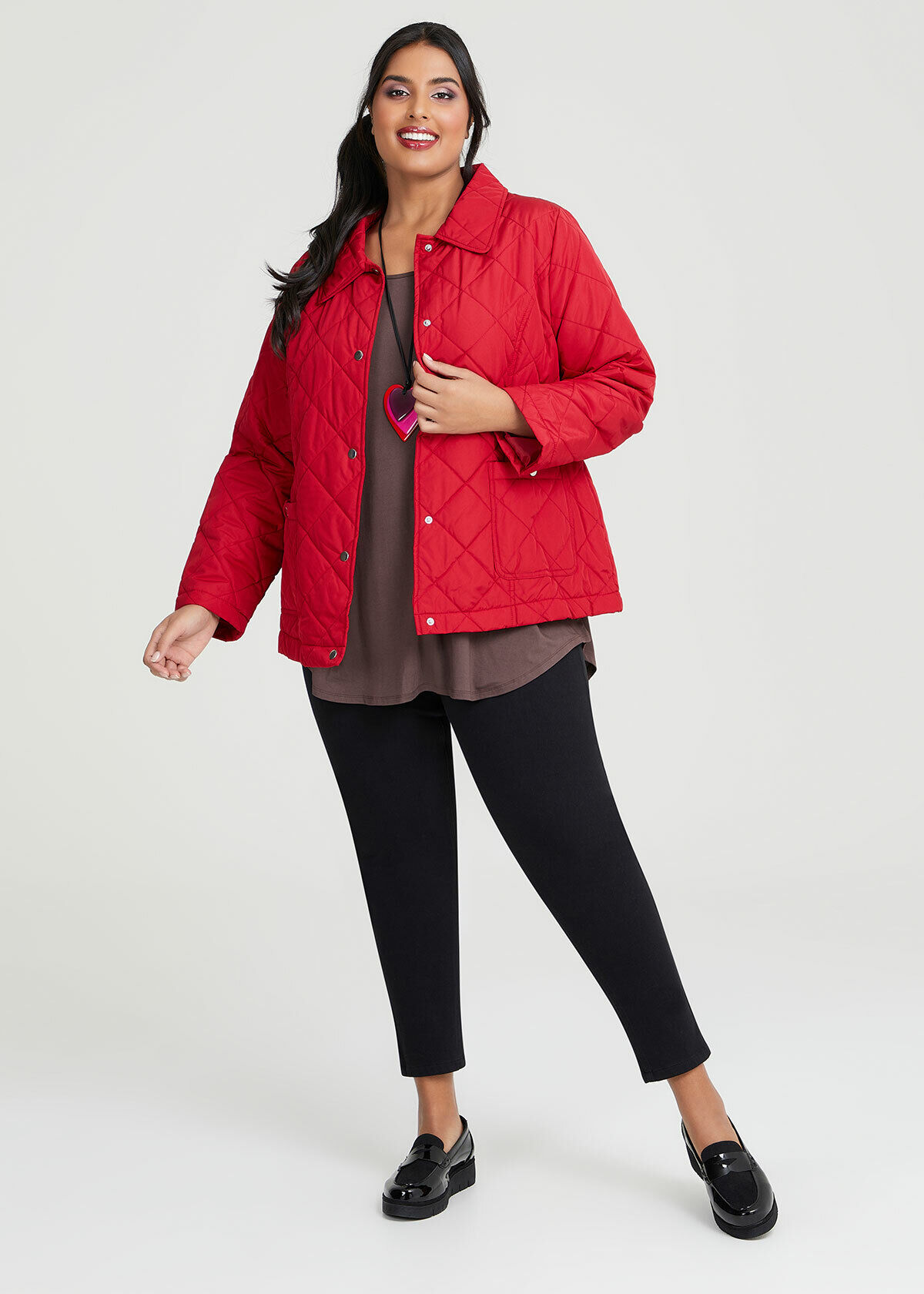 Plus size red 2025 puffer coat
