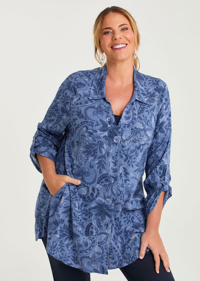 Paisley & Foil Natural Shirt, , hi-res