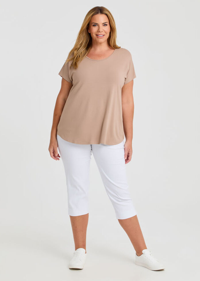 Natural Round Neck Everyday T-shirt, , hi-res
