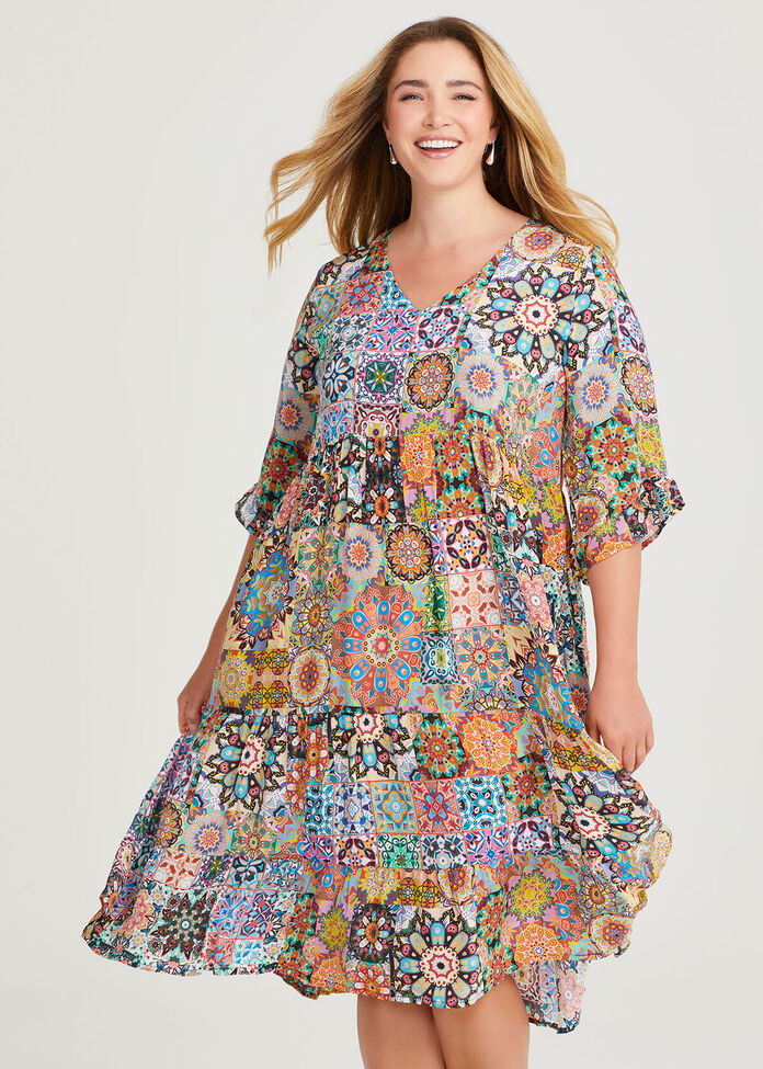 Sunset Mosaic Promenade Dress