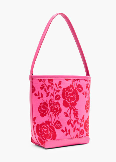 Floral Knit Shoulder Bag
