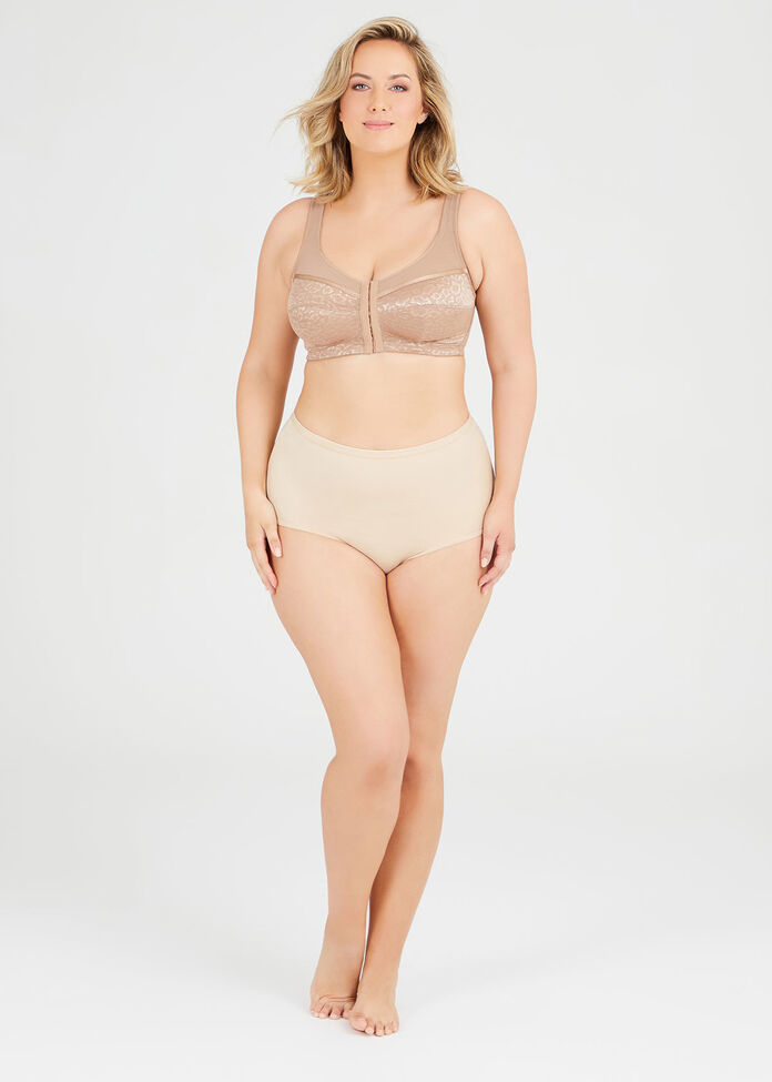 Shop Plus Size Wirefree Front Opening Bra in Brown