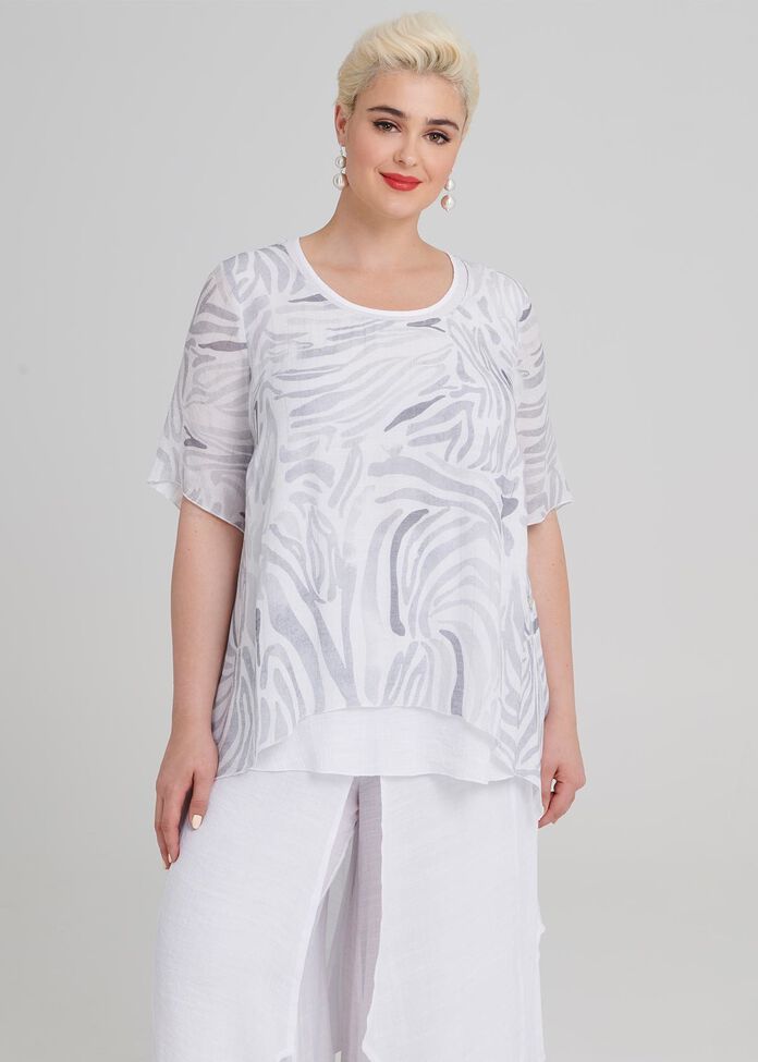 Petite Soft Zebra Tunic, , hi-res