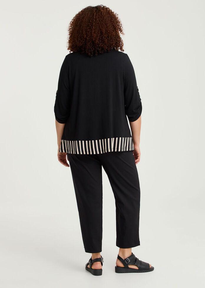 Stripe Panel Natural Cardigan, , hi-res