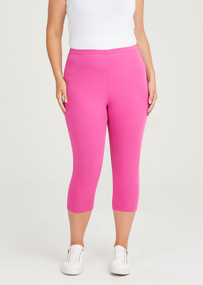 Shop Plus Size Australian Cotton Crop Legging in Pink