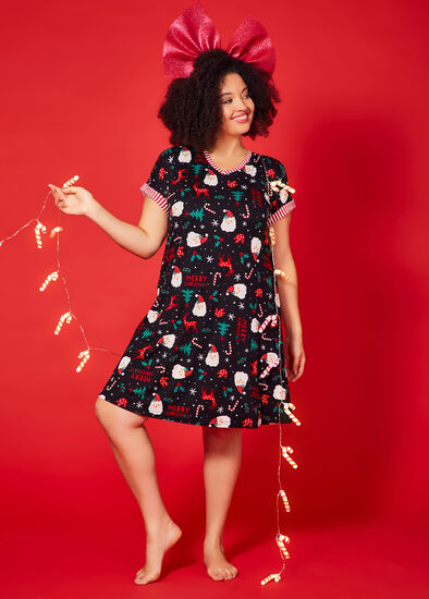 Plus Size Bamboo Santa Nightie