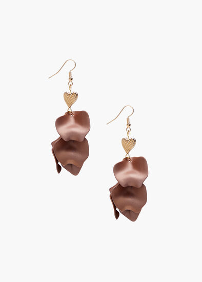 Petal Heart Drop Earrings