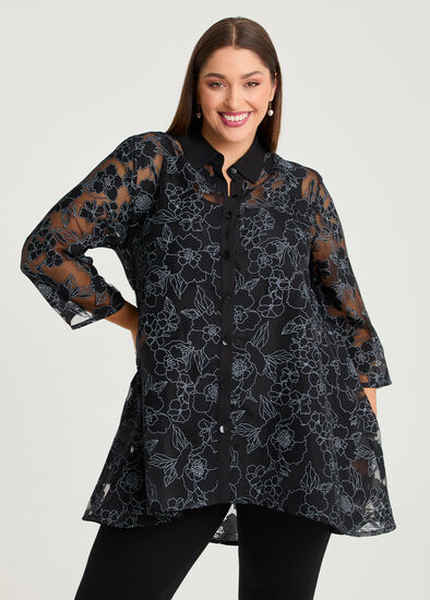 Plus Size Keira Long Hilo Evening Shirt