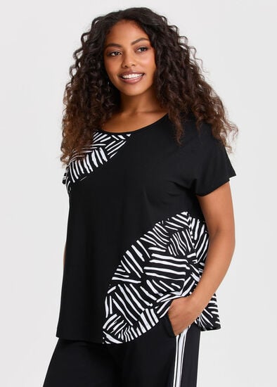 Plus Size Natural Duet Abstract Top