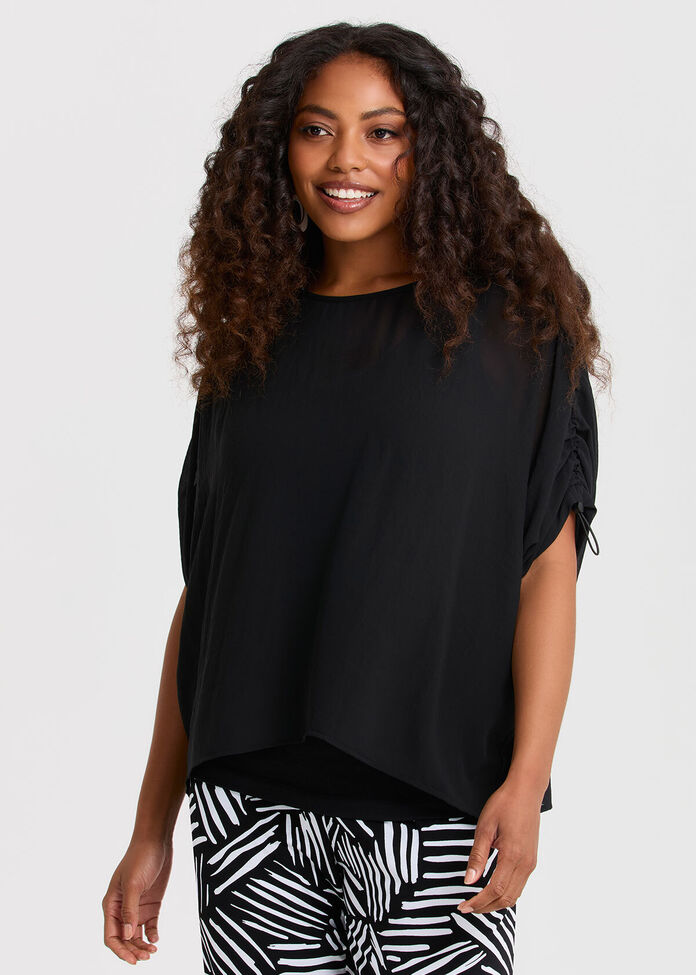 Chiffon Callie Sleeve Detail Top, , hi-res