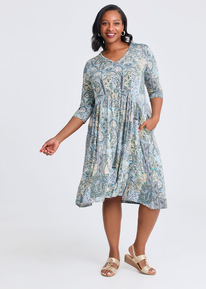 Adele Paisley Dress, , hi-res